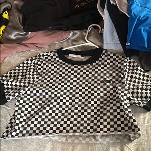 Vans Checkered Black and White Jr Top